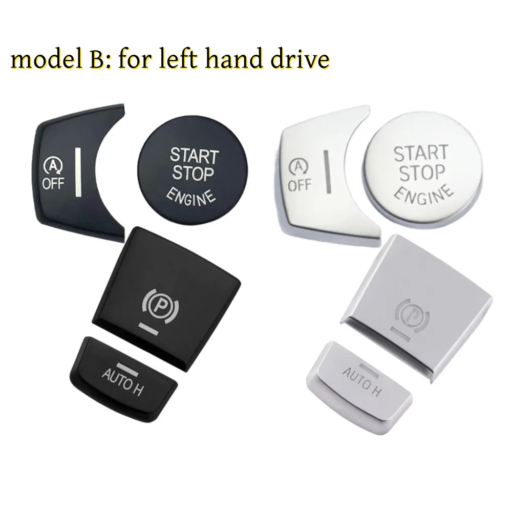 ل BMW F10 F07 F01 X3 F25 X4 F26 F11 F06 X5 F15 X6 F16 سيارة الإلكترونية اليد الفرامل P زر وبداية وقف المحرك غطاء الكسوة ملصقات #3