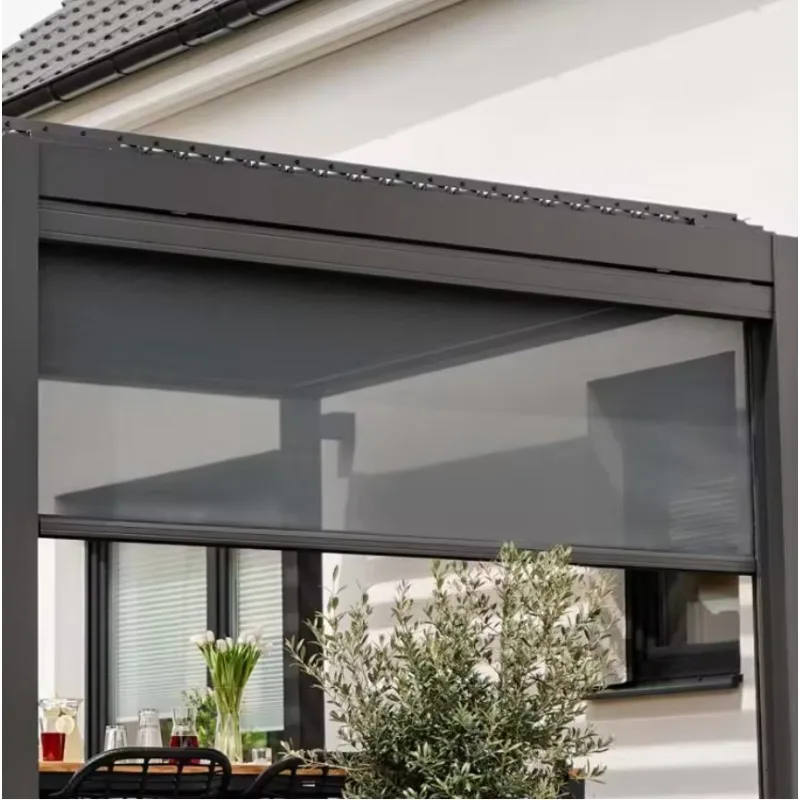 Electric Outdoor Roller Blinds, Balcony Garden Shade Protection Electric Outdoor Shade