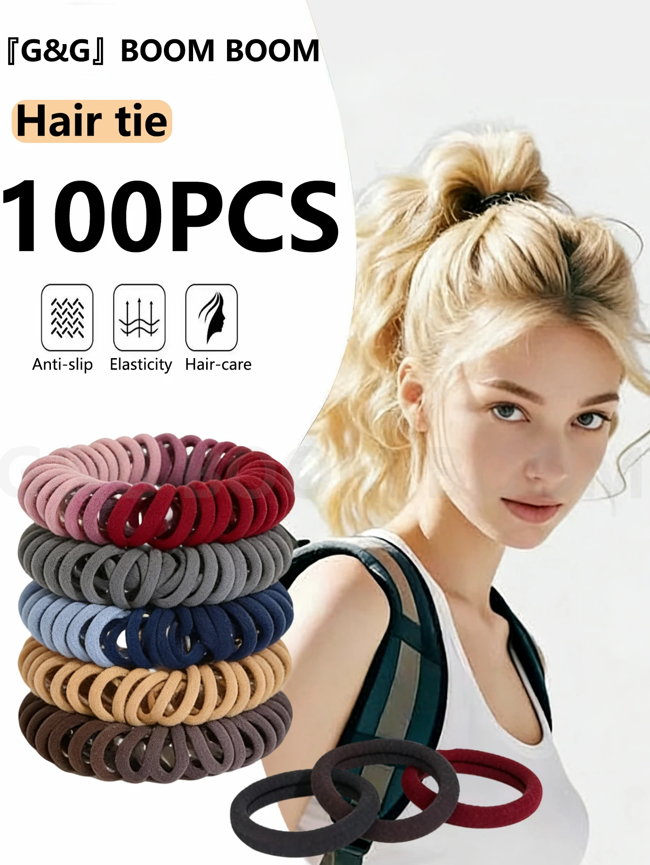 100pcs Ikat Rambut Elastis Nylon Warna-warni untuk Anak Perempuan, Pengikat Kuncir Kuda, Scrunchie, Karet Gelang, Aksesoris Rambut Fashion Anak