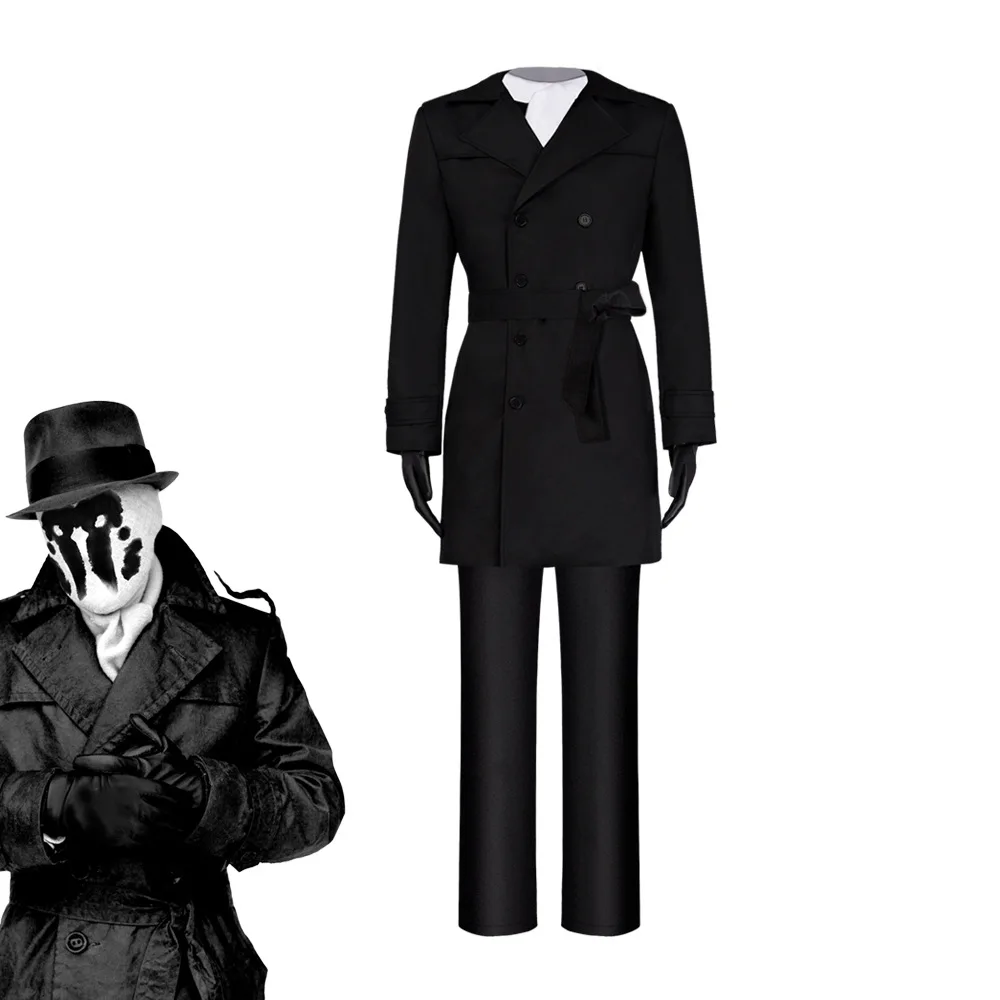 Halloween Cosplay Suit, Full Set of Rorschach Trench Coat, Manga Watchman, Cosplay Men