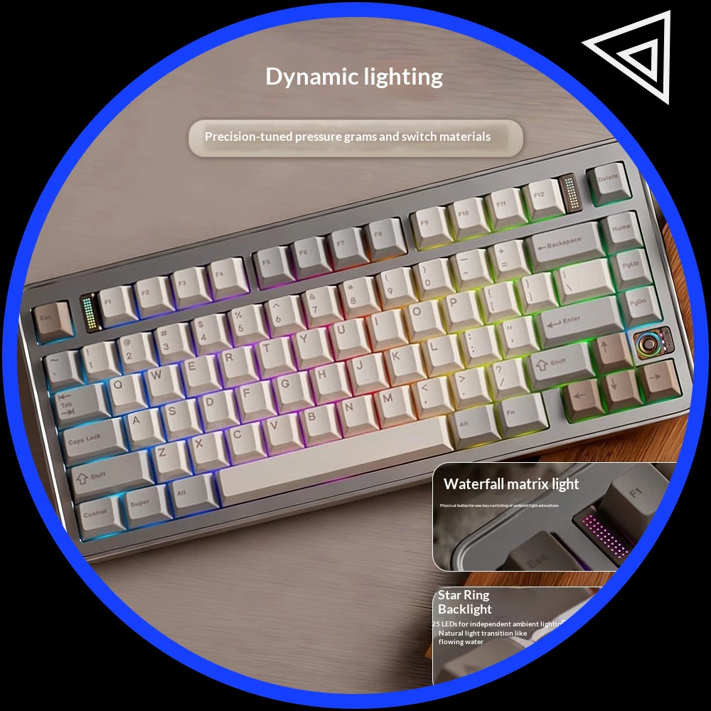 

Механическая клавиатура TICKTYPE EVO75, три режима подключения, низкая задержка, RGB-подсветка, игровая клавиатура с высокой износостойкостью, Gasket-крепление, Hot Swap, аксессуары для ПК, подарки