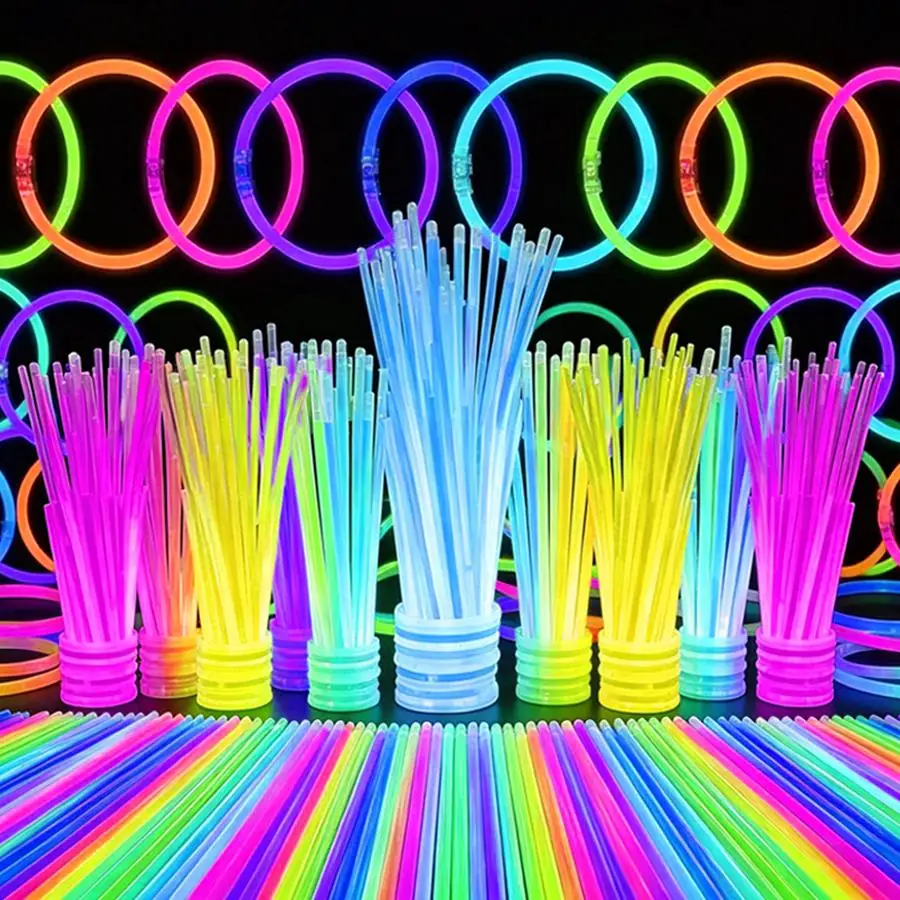 15/30/60/120 Stück Leuchtstäbe Party-Pack, leuchtende Neon-Armbänder und Halsketten, fluoreszierende Stäbe für Party-Nacht-Dekoration XJM