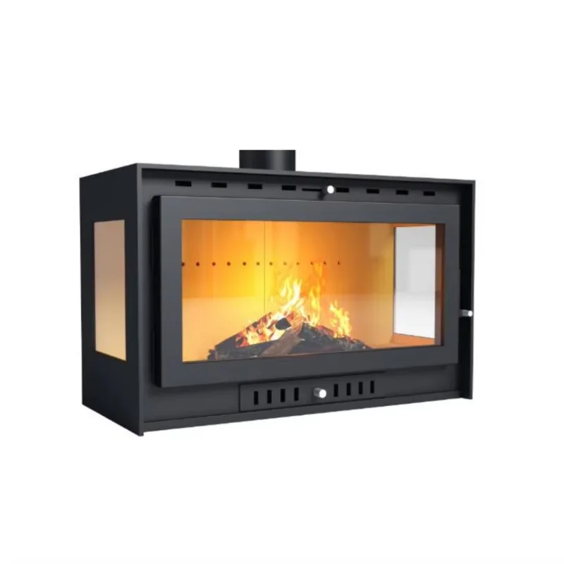 Chimenea de Gas interior con calefacción de invierno, estufa de leña con entorno de fuego, equipo calentador de habitación estilo muebles elegante