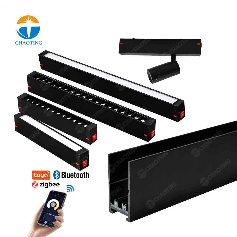 Tuya Blue tooth Smart Control 20W 30W 40W 50W 60W Surface Track Light System LED DC90-265V Magnetyczne Lighting Track