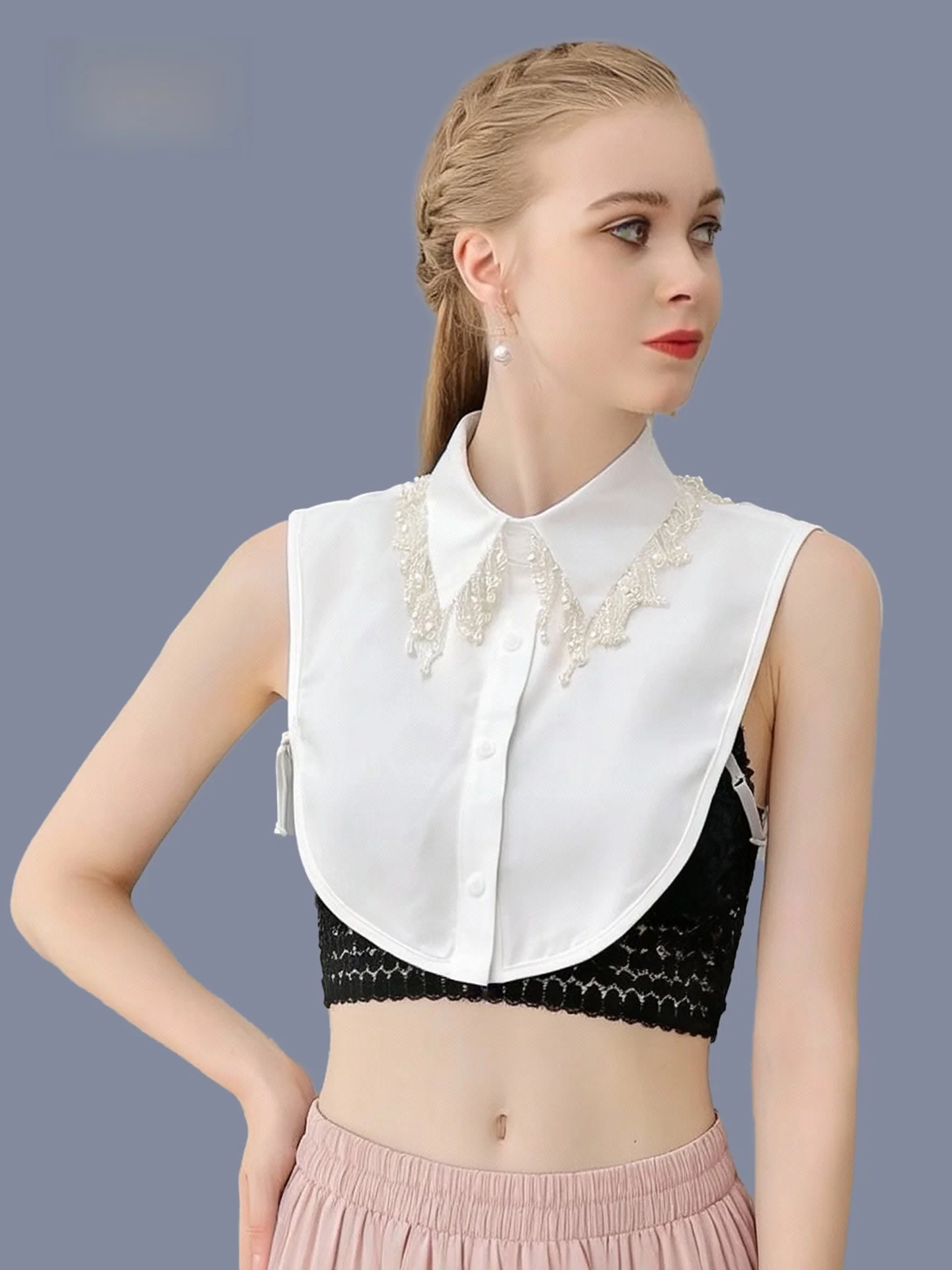 多用途の女性用シフォンシャツ襟フェイクカラー装飾シャツネックピース春秋装飾多機能ユニバーサル