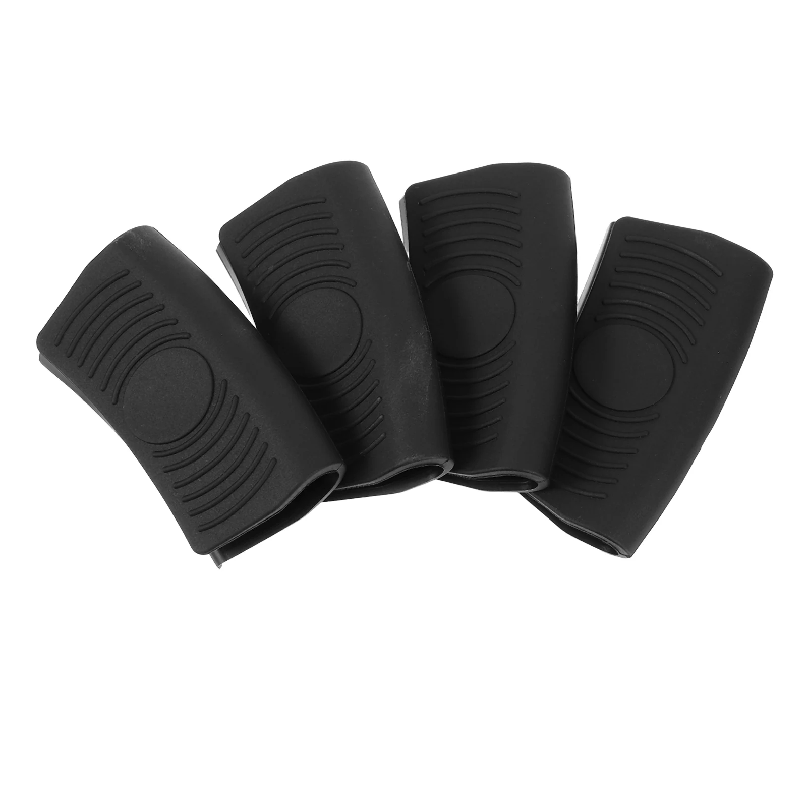 

2 Pair Anti-scalding Silicone Sleeve Ear Protector Black Pot Grips Cover Handle Hot Pads for Kitchen Potholder