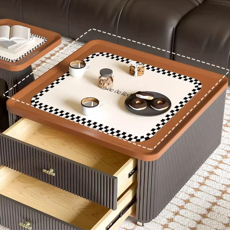 Living Room Design 2024 New Coffee Table Living Room Retro Square Tea Table Side Dining Muebles Стол 거실테이블 Furniture Мебель image 5