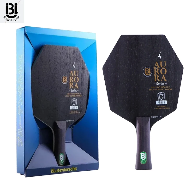 HuIESON Blutenkirsche SHIELD Hexagonal Table Tennis Blade 5+2 Carbon Fiber Ping Pong Paddle Loop Fast Attack for Training