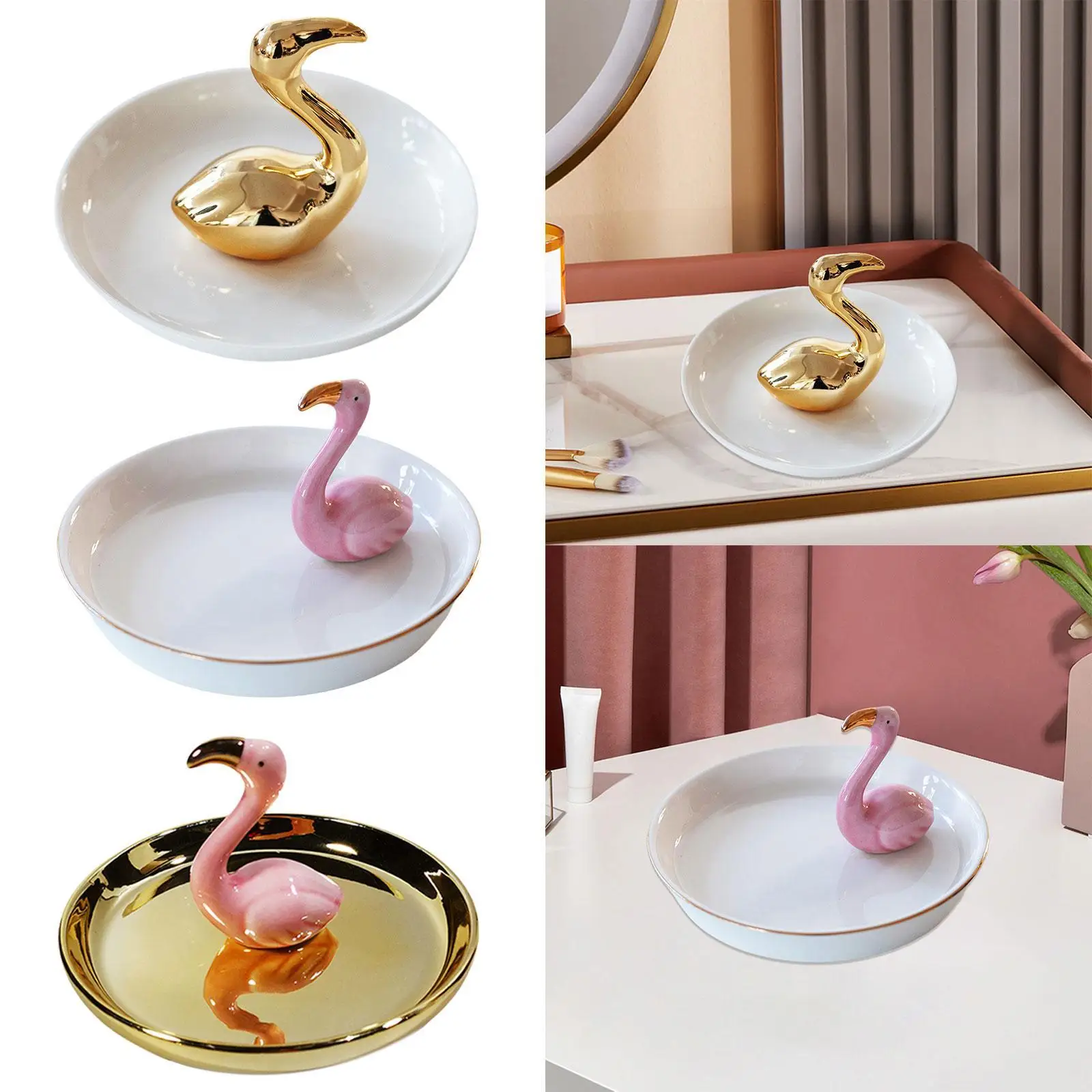 

Jewelry Organizer Flamingo Sculpture Earrings Display for Keychain Brooch