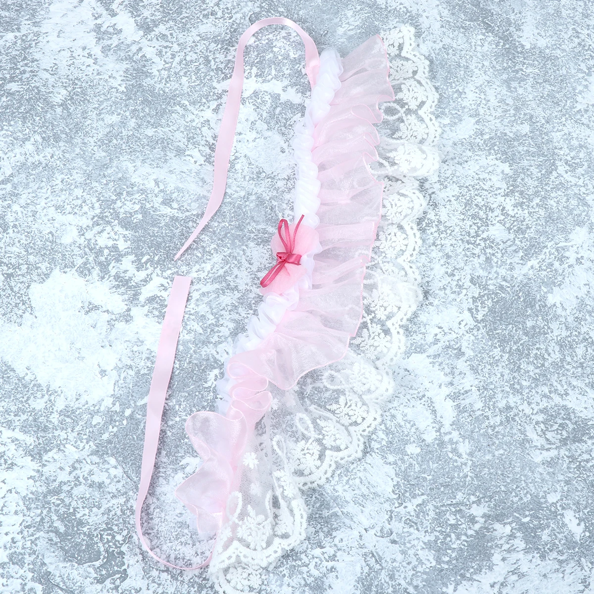 

Pink Lace Pet Wedding Scarf Adjustable Neck Fine Workmanship Warm Dog Scarf Puppy Lace Bib Festival Clothing Pet Bib