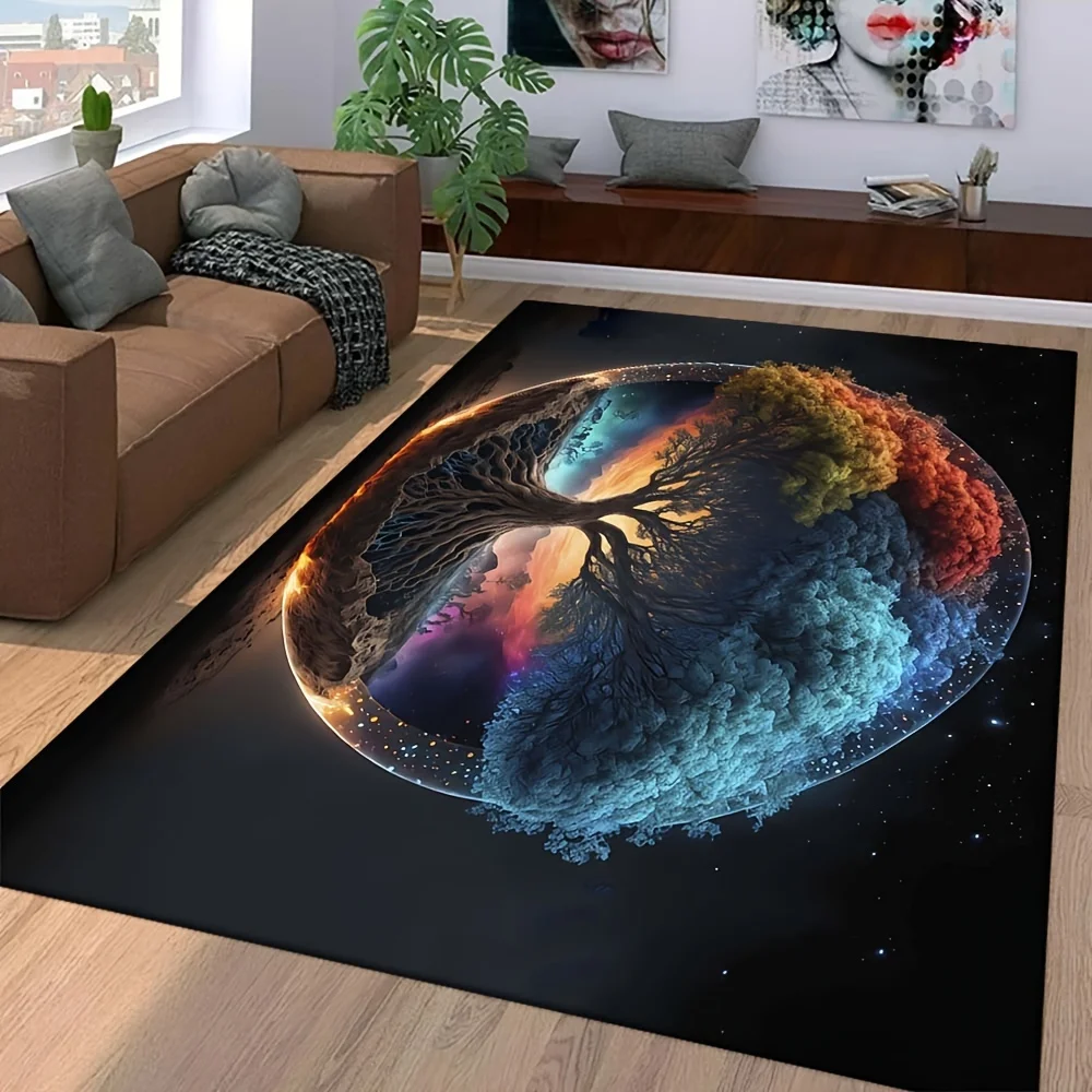 

Tree of Life Rug: Cosmic Balance for Spiritual Spaces | Inspirational Interior Design Anti slip carpet can be machine washed