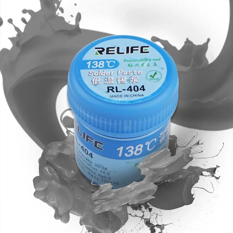 RELIFE RL- 404 Low Temperature 138 Degree Solder Paste For Iphone Lead-free BGA SMD PCB High-end Machine Motherboard