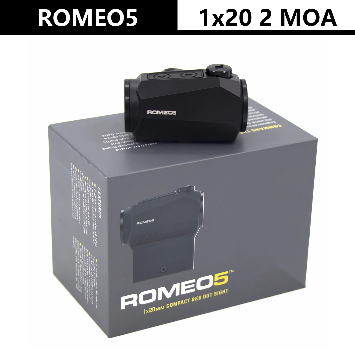 

1x20mm ROMEO5 Red Dot Sight Holographic Reflex Compact 2 MOA Airsoft Riflescope Hunting Scope