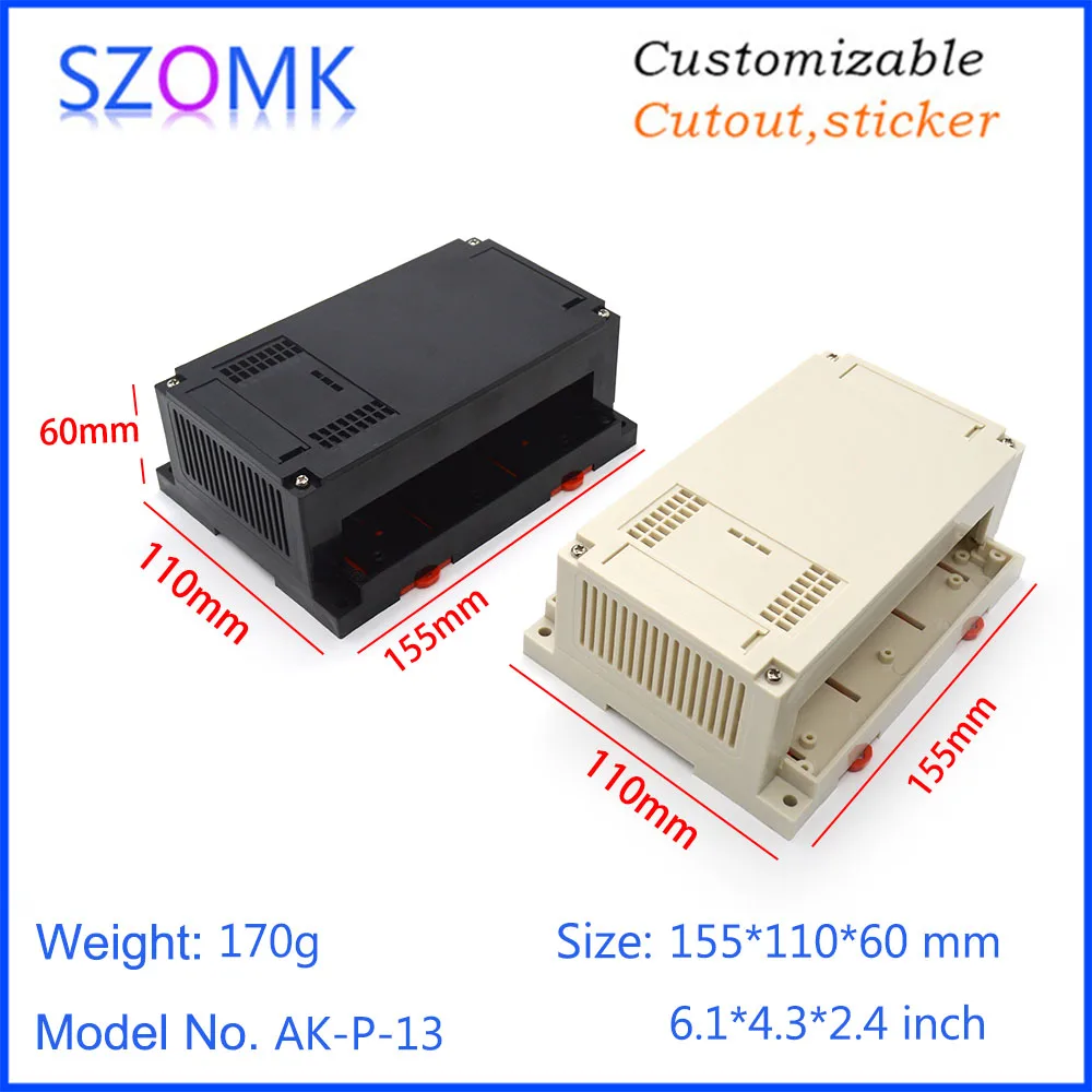 1Piece 155*110*60mm diy electronic shell case abs control enclosure plastic housing project enclosure din rail box