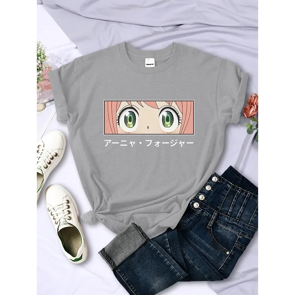 Japanese Anime Spy X Family Anya Fake Graphic Printed Shirt Streetwear 100% Cotton Ladies Fashion Short Sleeve T-Shirt Top