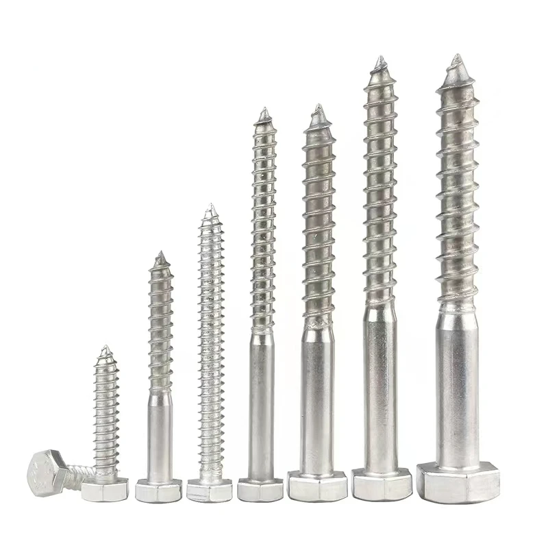 1/2/5Pcs 304 A2-70 Stainless Steel Hex Tapping Screws Hex Head Tapping Screws M6 M8 M10 Wood Teeth Length=25mm-160mm