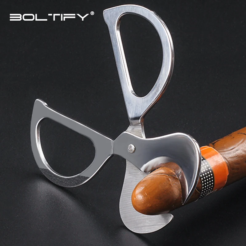 

BOLTIFY Cigar Cutter Double Blade Stainless Steel Metal Wood Pocket Gadget Cutter Knife Cuban Cigars Scissors