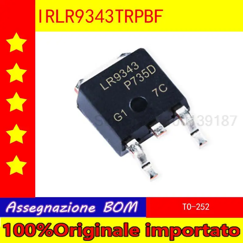 10pcs/lot  IRLR9343TRPBF  IRLR9343  LR9343   TO-252  P-Channel MOSFET 55V 20A