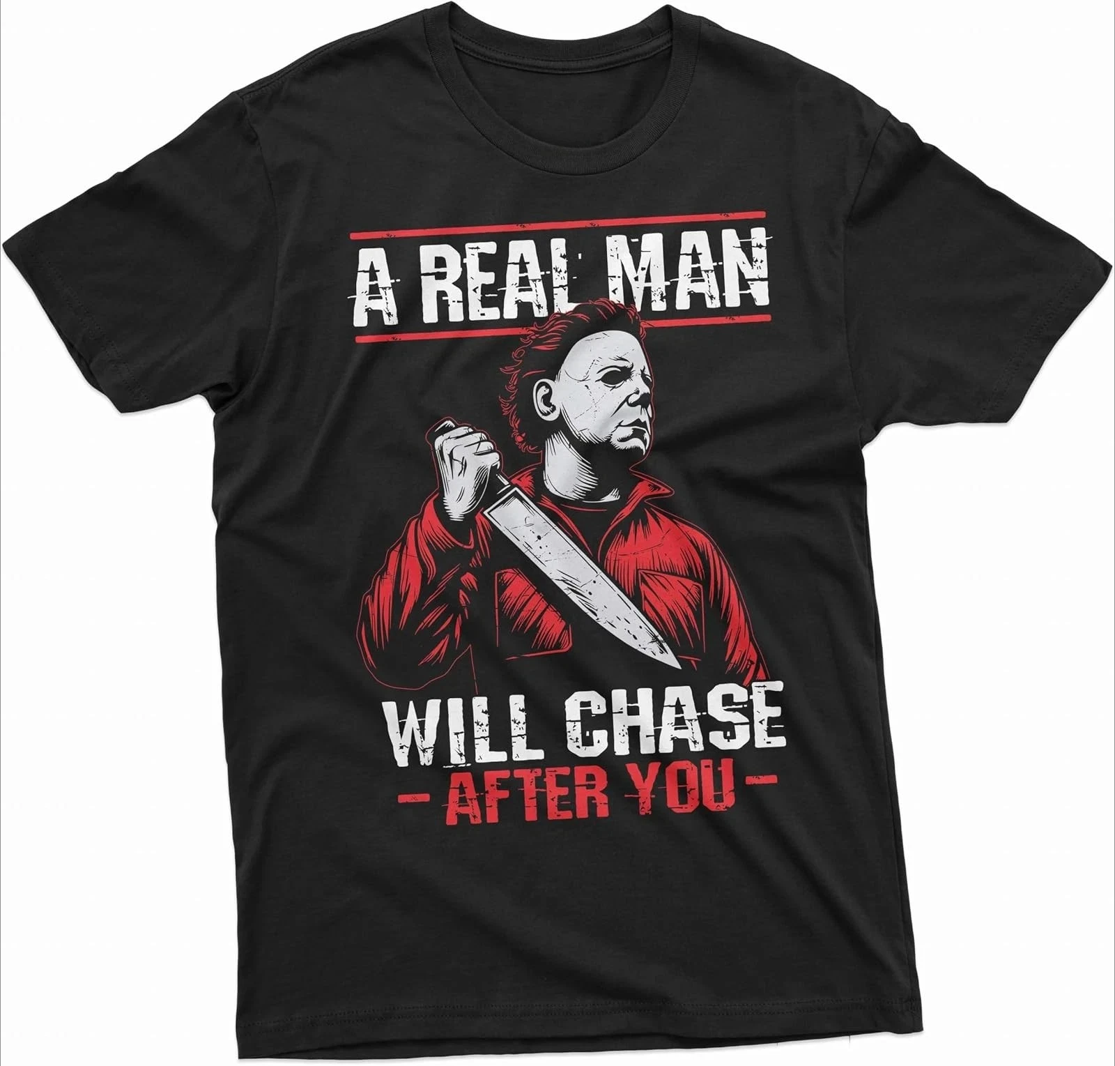 Men's Scary Halloween Shirt Horror Movie Tee Serial Killer T-Shirt Funny Hallowe High-end Luxury Unisex Style