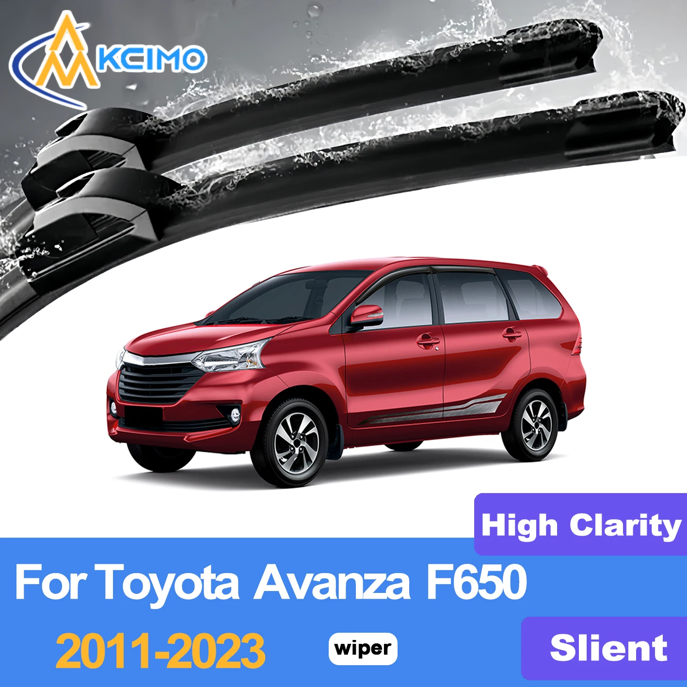 

KCIMO 2PCS Front Windshield Wiper Blades For Toyota Avanza F650 2011-2023, Natural Rubber Streak Free Wiping Car Accessorie