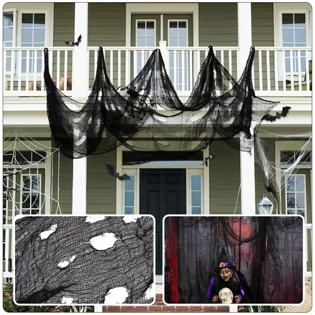 

2Pcs Halloween Gauze Cloth Creepy Dark Lightweight Haunted House Festival Party Decoration Photo Prop Halloween Creepy Cloth