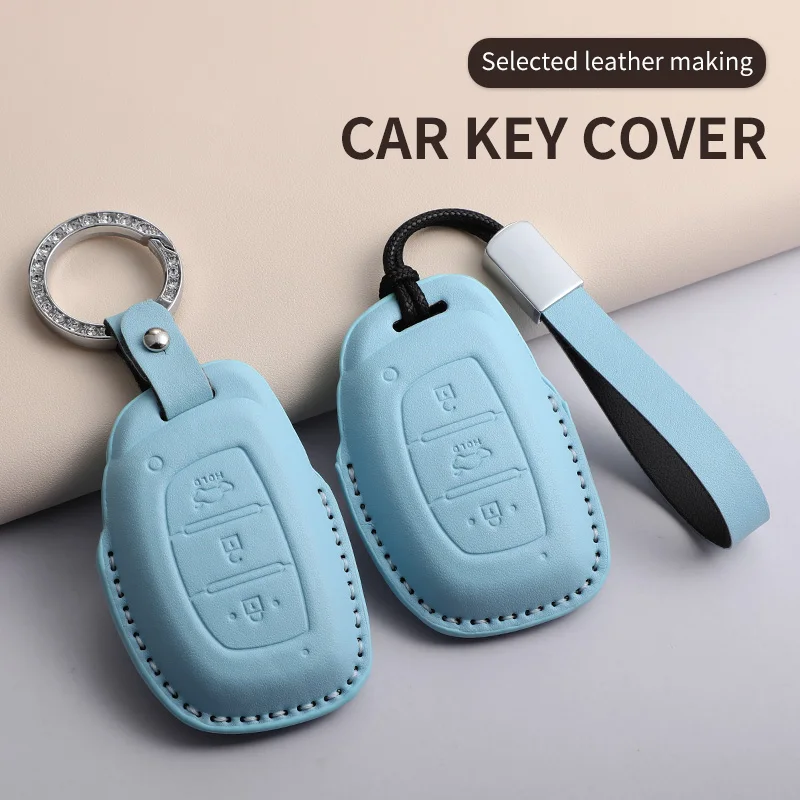 

Car key case cover For Hyundai Creta Ix35 Ix45 I10 I30 I40 PU Leather Keycover
