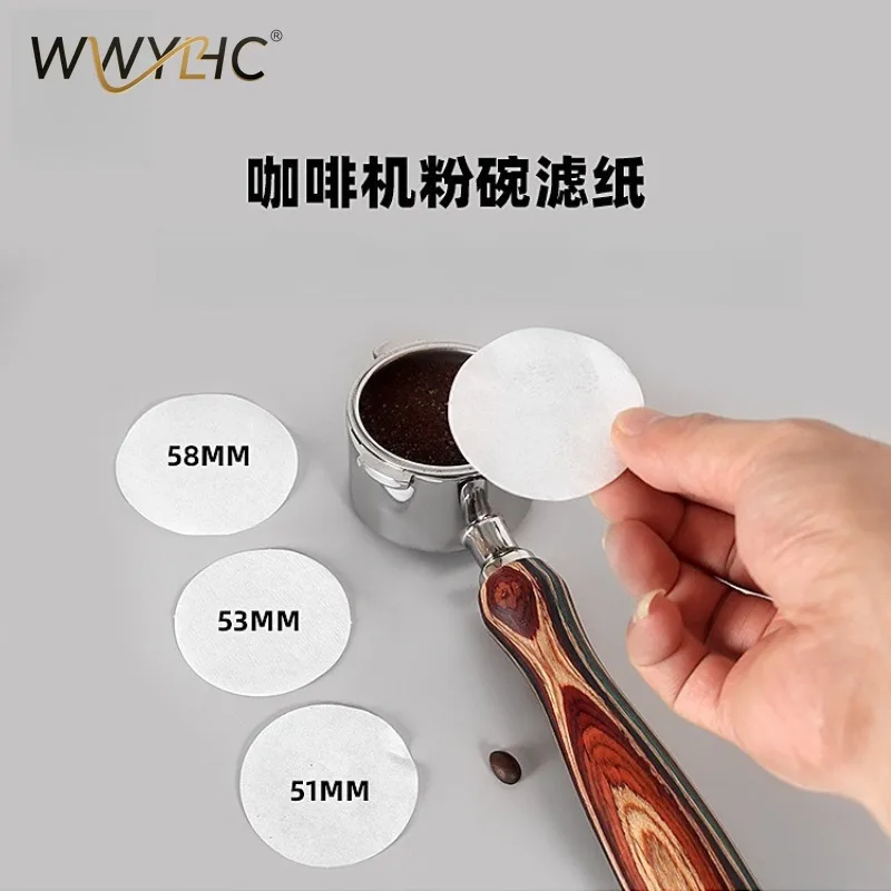 Suitable for Powder Bowl Filter Paper Round Imported Secondary Water  Coffee Machine Handle Filter Screen Piece 51/53/58 Mm