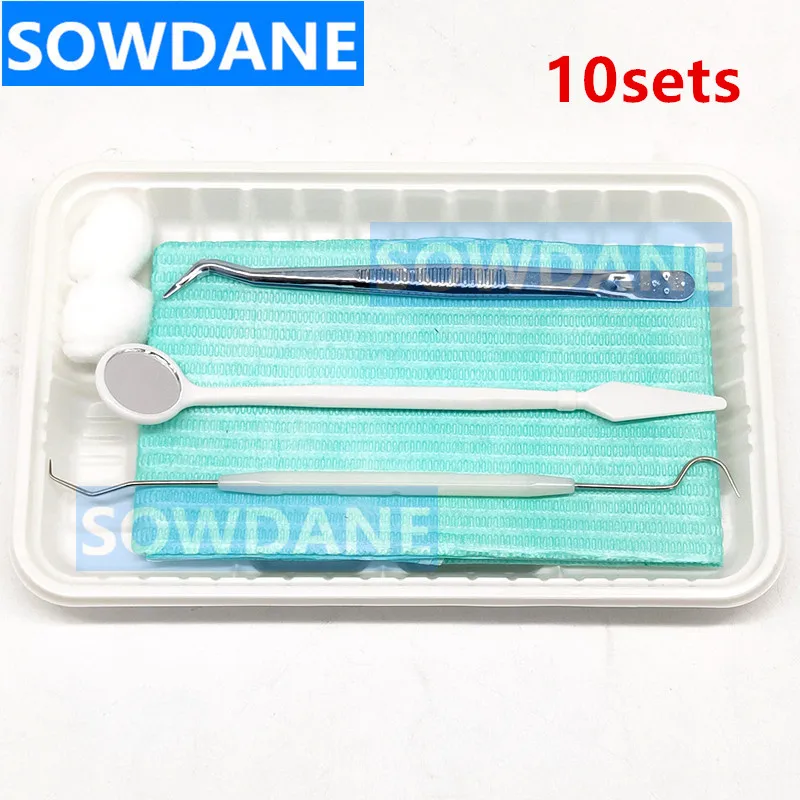 

10sets Dental Tool Kit Teeth Tartar Scraper Mouth Mirror Dentists Pick Tool Teeth Scaler For Teeth Kit Disposable