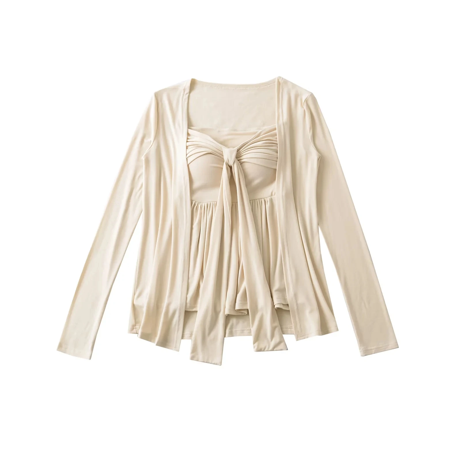 الوردي سترة سترة المرأة التخسيس مجموعة الكورية Sle طويلة Sve منتصف طول لباس غير رسمي للفتيات الصغيرات موسم الخريف