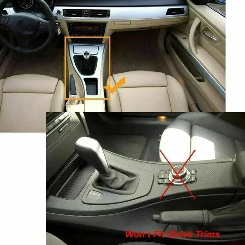 Car Interior 5D Glossy Carbon Fiber Wrap Trim Decal For BMW 3 Series E90 E92 E93 2005-2012 LHD Car Styling Accessories USEFUL