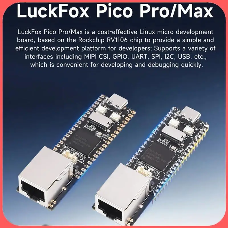 

AA89-для Luckfox Pico Max Linux RV1106 Rockchip AI плата ARM Cortex-A7/RISC-V для Raspberry Pi Pico прочный простой в установке (C)