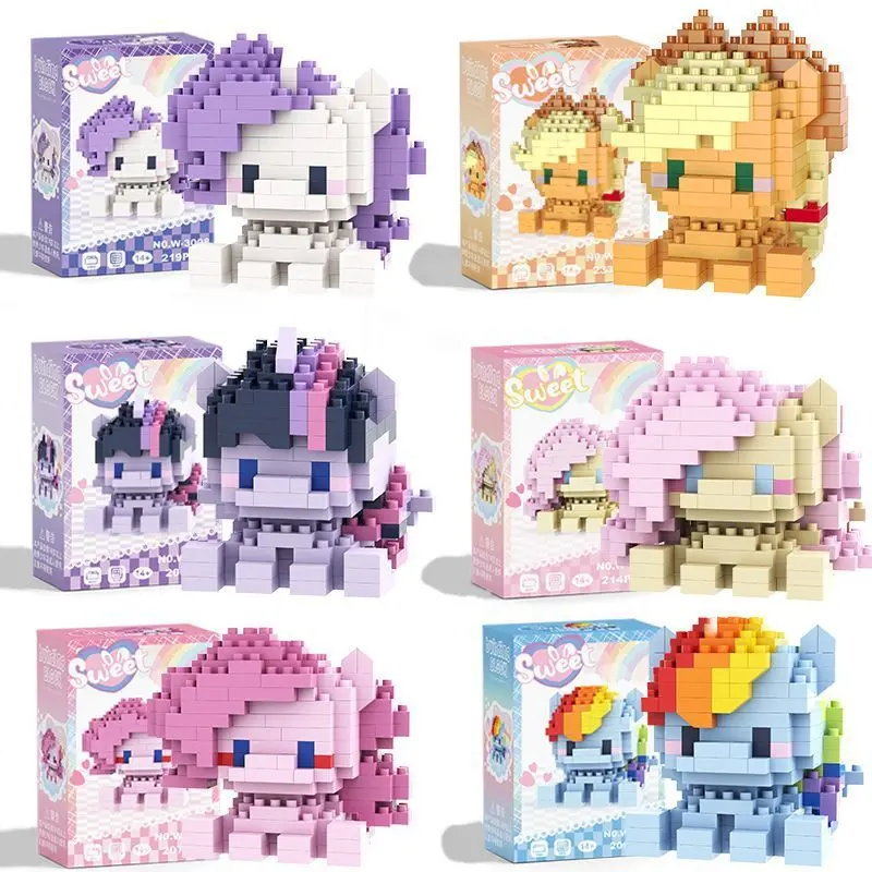 Novos Blocos de Construção Mini My Little Pony Compatíveis com Blocos Lego, Brinquedos DIY para Montar, Presente de Aniversário para Meninos e Meninas
