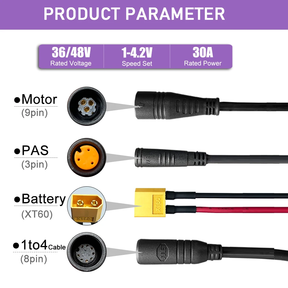 Waterproof Electric Bicycle Brushless Controller, E-Bike KT, Use for 36V, 48V, 250W-1000W Motor, 15A17A22A25A30A