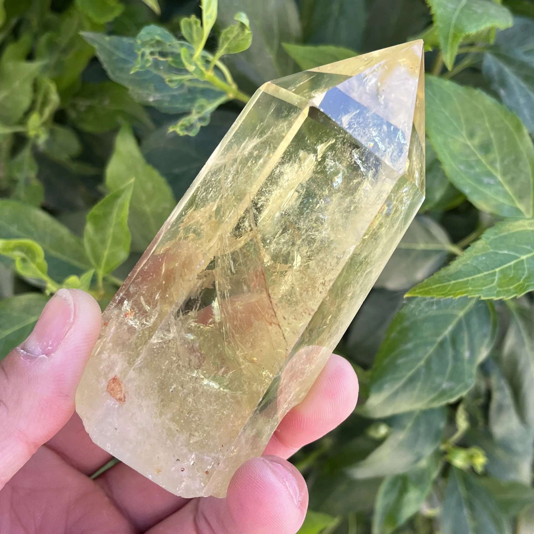 Natural Crystal Point Citrine Healing Obelisk Yellow Quartz Wand Beautiful Ornament for Home Decor Energy Stone Pyramid