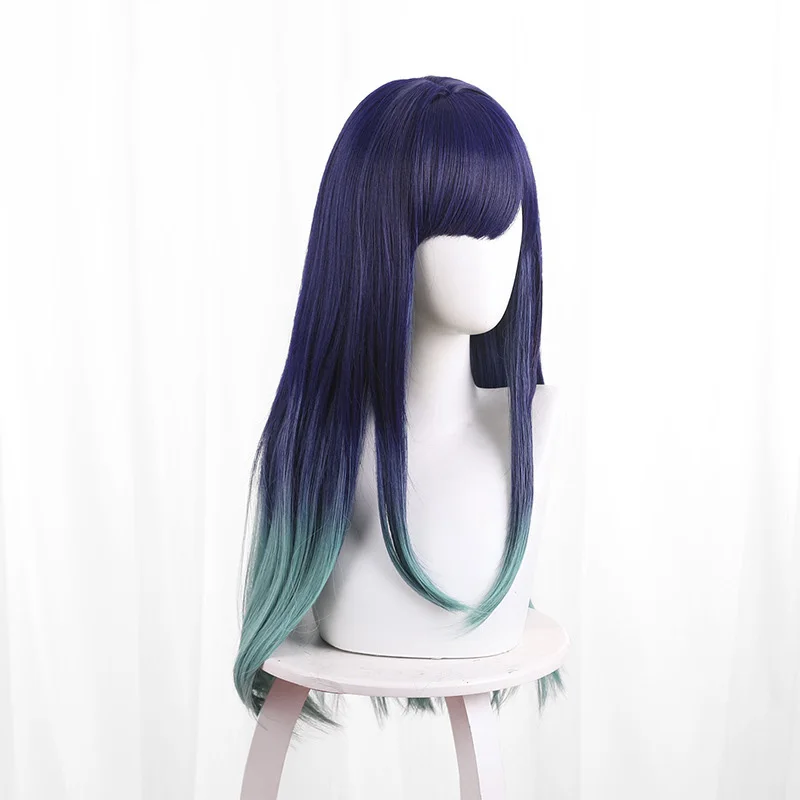 Anime Oshi No Ko Kurokawa Akane Cosplay Long Kurokawa Akane Wig Black Blue Grey Wig Heat Resistant Hair Party Wigs Halloween