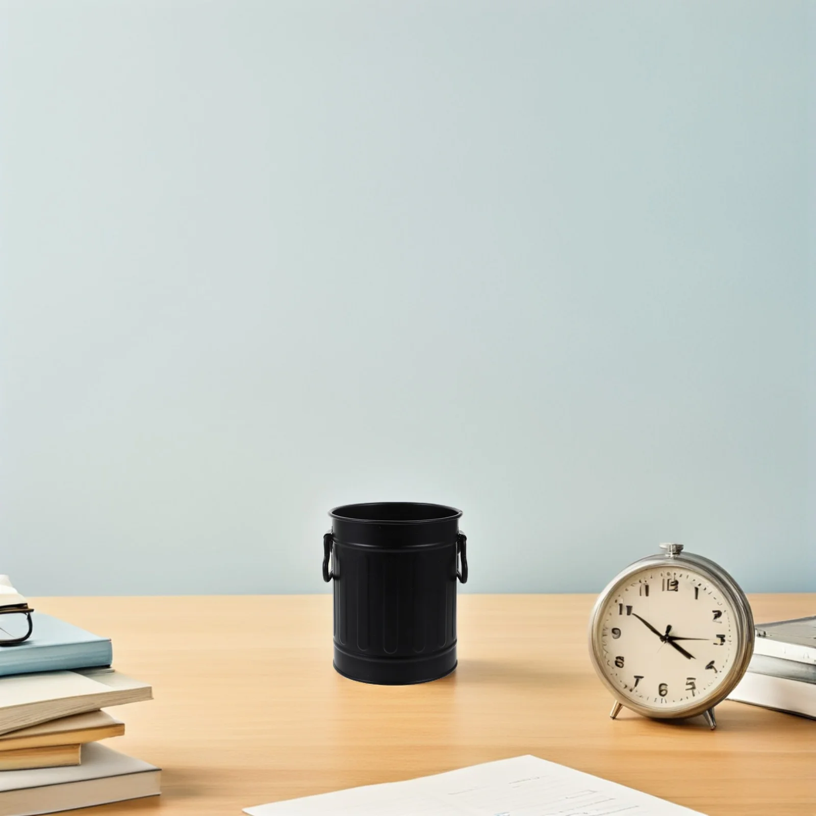 

Desktop Iron Trash Can Compact Design Countertop Waste Basket for Home Office Pen Pencil Holder Stationery Storage Box Brush Pot