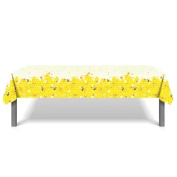 Honey Bee Honeycomb PE Table Cover Birthday Party Decorations Plastic Tablecloth Disposable Party Supplies