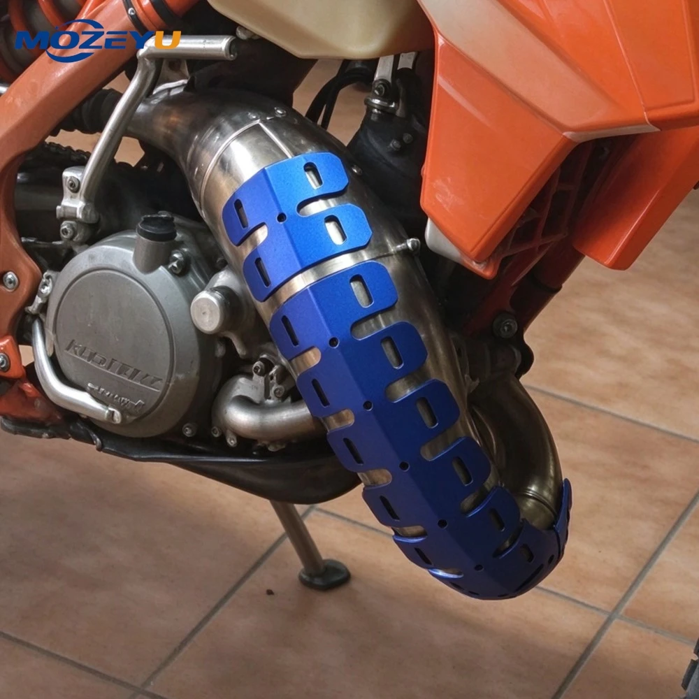 For Honda CR YZF KXF RMZ EXC Supermoto 2 Stroke Accessories Exhaust Heat Shield Protector Cover Muffler Pipe Guard Protection
