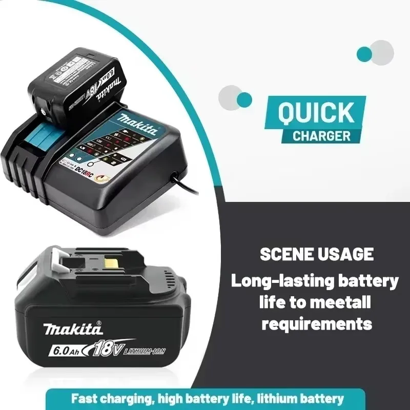 بطارية ماكيتا الأصلية 9.0Ah 18V بطارية قابلة للشحن، أداة كهربائية BL1830 BL1840、BL1850、BL1860B、 بطارية ليثيوم ماكيتا 18 فولت