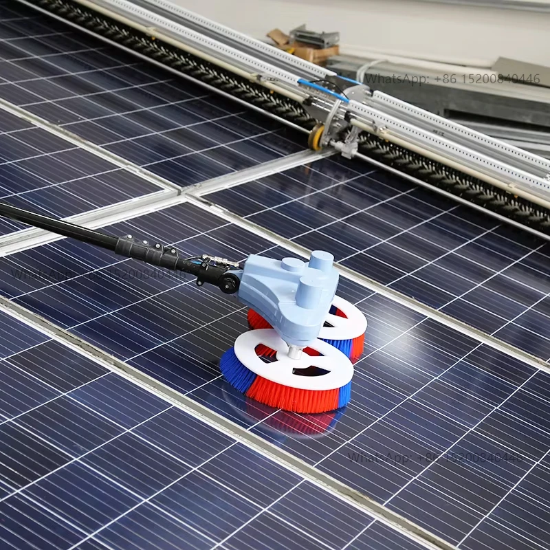Multifit  3.5m/5.5m/7.5m Double Head Automatic Solar Panel Cleaning Tool Water Brush Window Cleaner Clean Roof