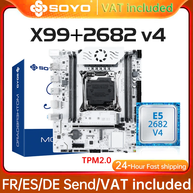 X99 Gaming Motherboard Set SOYO C612 chip with Intel Xeon E5 2682 V4 CPUDDR4 PC gamer xeon Computer components Mainboard TPM2.0
