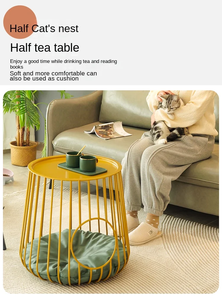 Coffee Table Cat Bed House Large Space Cat Carrier Indoor Cat Supplies Pet Furniture Pet Bed