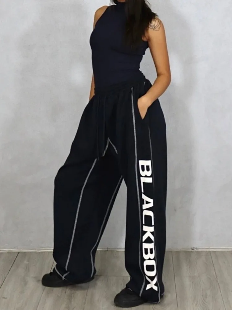 Pantalon de survêtement baggy vintage pour femme, salle de bain, salle de bain, salle de bain, salle de bain, salle de bain, salle de bain, MERCEDES U Y2K, surdimensionné, mode coréenne, pantalon de sport, style japonais, Harajuku, Hip Hop, fjku