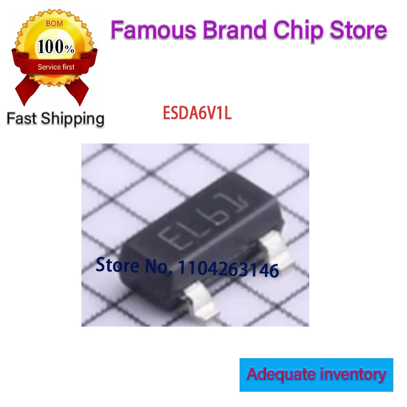 100~1000PCS EL61 EL6I New and Original Chip IC SOT-23-3 ESDA6V1L ESDA6V1 A6V1