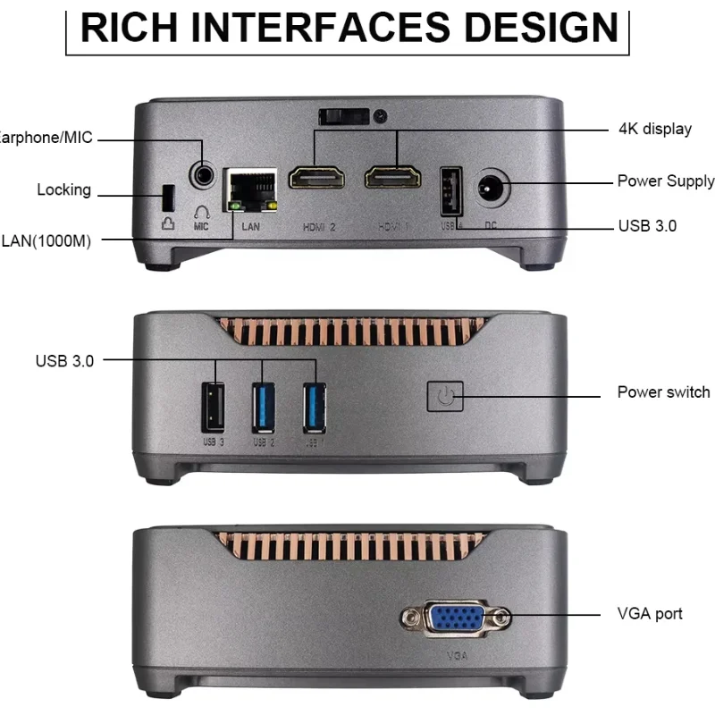 GK3 PLUS Mini PC Win 11 Pro 12th Generation Intel Alder Lake N100/N150 16G DDR4 WiFi5 BT 4.2 HDMI VGA 4K HD Portable Desktop PC
