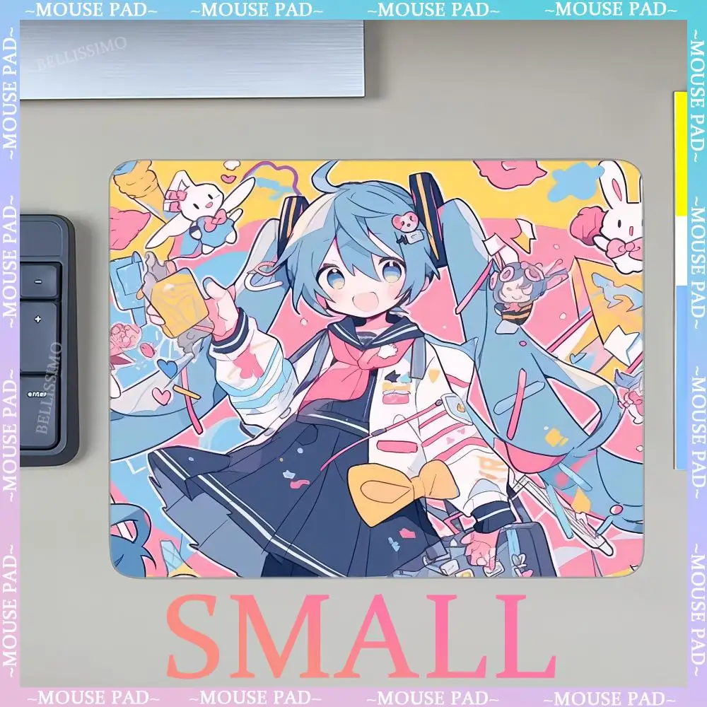 Small H_Hatsune M_Miku Anime XS MousePad Gaming HD Keyboard Pad Wrist Rest Mouse Pad Office Supplies Luxury Desk Accessories