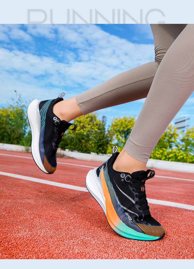 Carbonfaser-Laufschuhe mit atmungsaktivem Mesh und stabiler Sohle für Marathonrennen, Straßentraining, Herren und Damen, leicht und stoßdämpfend – Detail 17