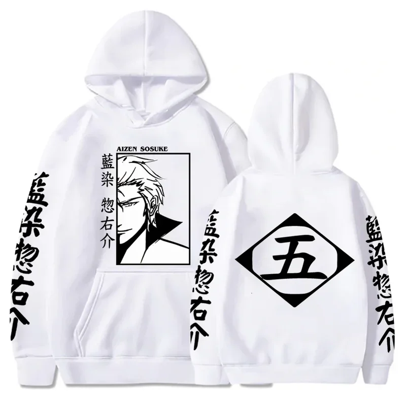 Anime Bleach Hoodies Men Aizen Sosuke Cosplay costume Long Sleeve Pullovers Autumn Winter Women Boy Clothing