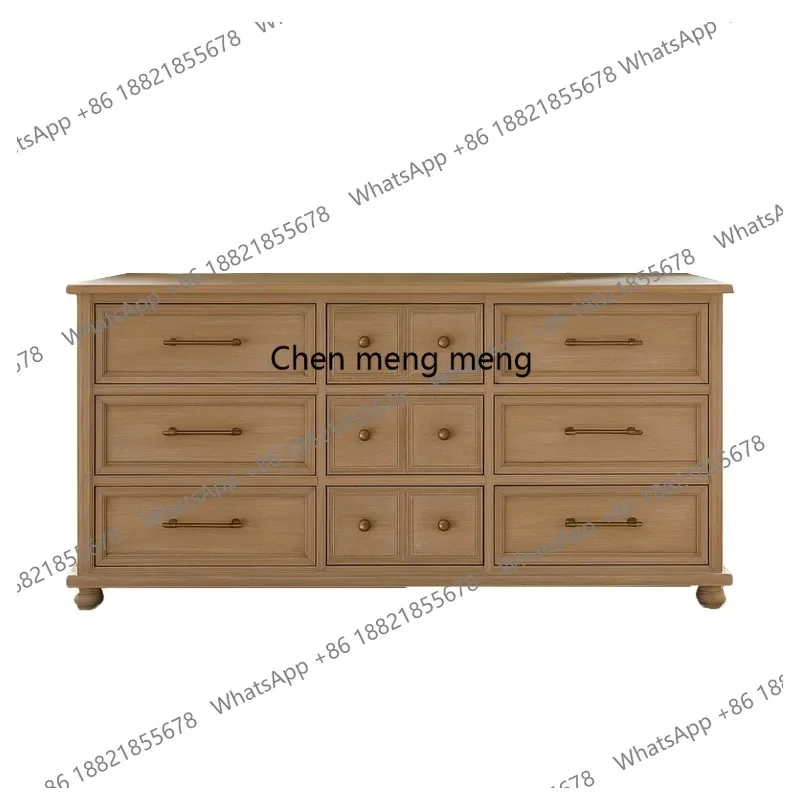 

American country retro art aisle storage cabinet French solid wood bucket cabinet storage side cabinet