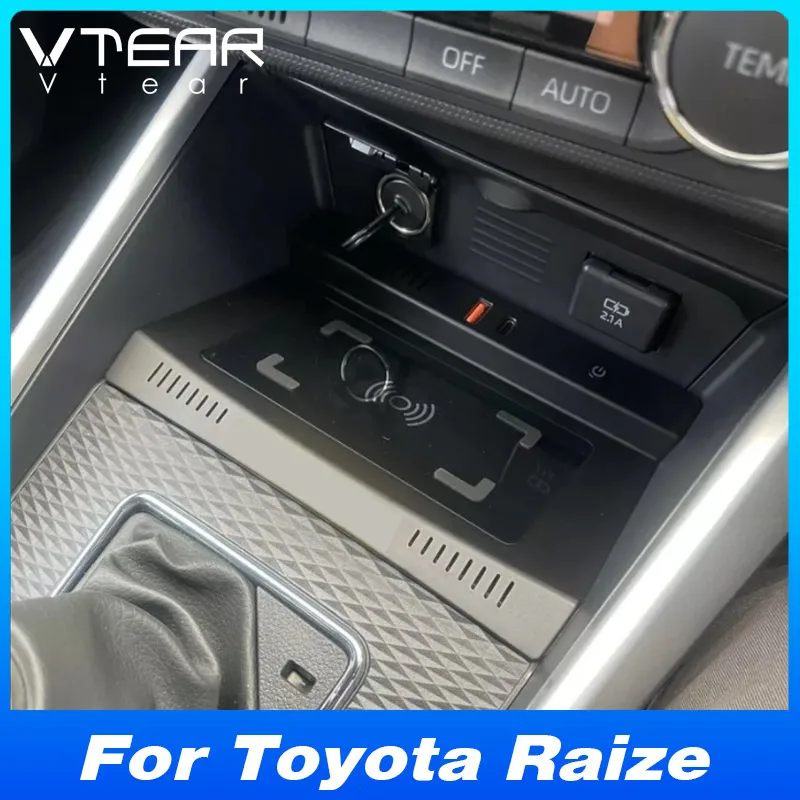 Car Wireless Charger For Toyota Raize Daihatsu Rocky Accessories Fast Phone Charging Plate Interior Modification Parts 2020-2023
